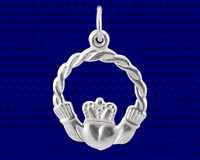 Sterling Silver Twisted Claddagh Charm